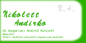 nikolett andirko business card